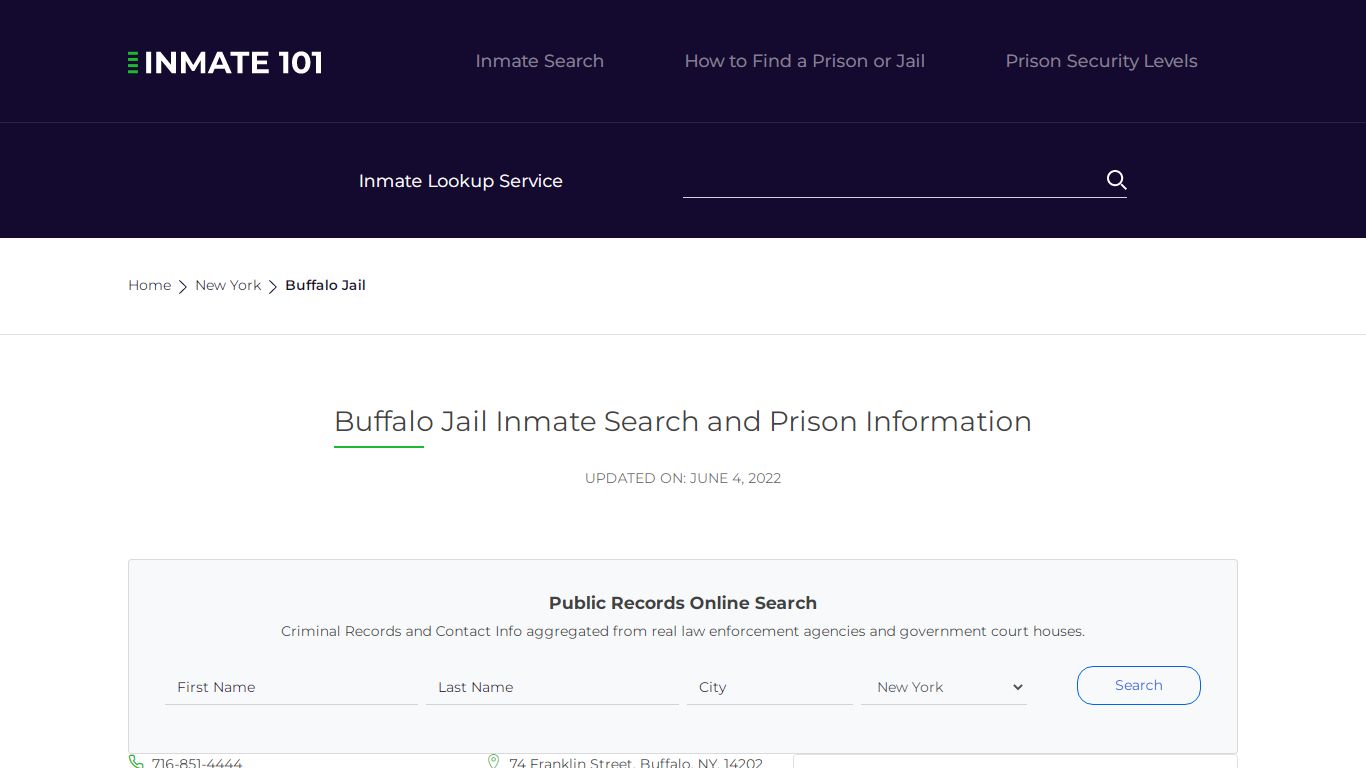 Buffalo Jail Inmate Search, Visitation, Phone no ...